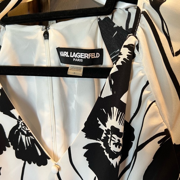 Karl Lagerfeld Paris white & black size 6 dress - Picture 2 of 6